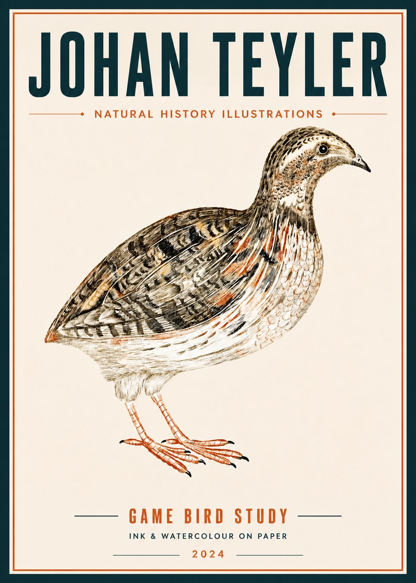Johan Teyler Game Bird Study No6 - Affiche
