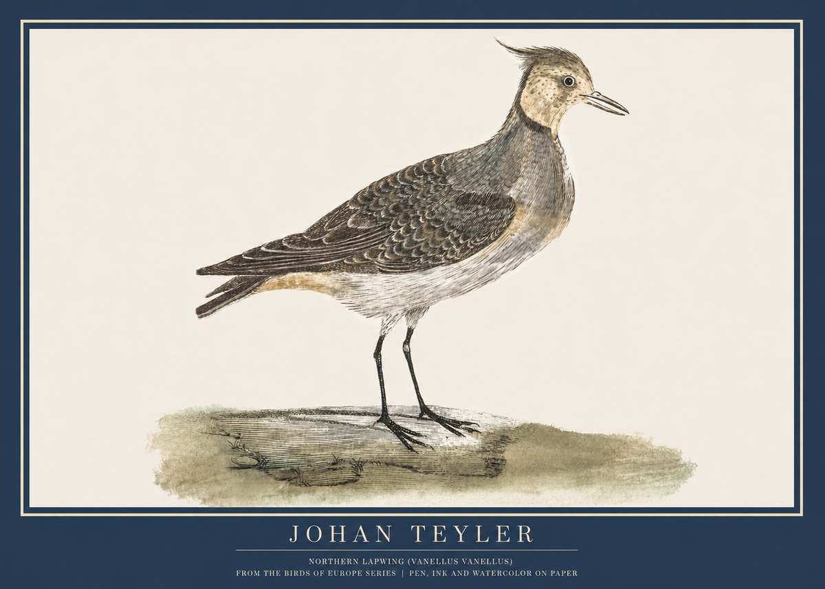Johan Teyler Northern Lapwing (Vanellus Vanellus) No2 - Affiche