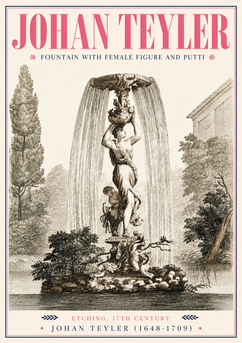 Johan Teyler Fountain with Allegorical Figures No5 - Affiche