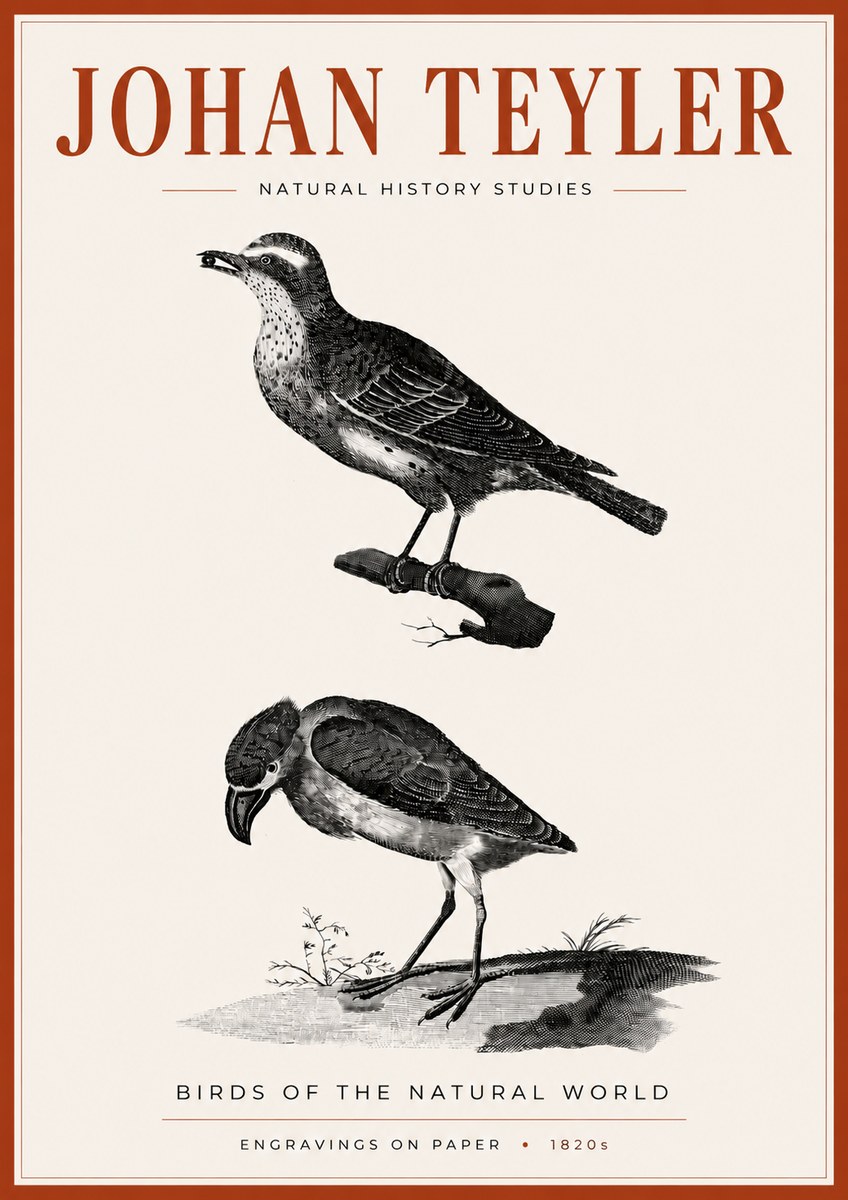 Johan Teyler Birds of the Natural World No4 - Affiche