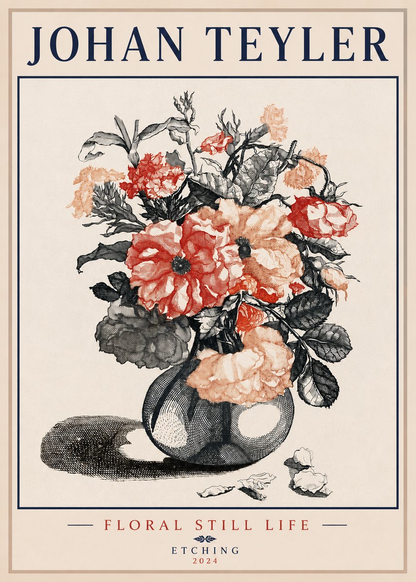 Johan Teyler Floral Still Life I No3 - Affiche