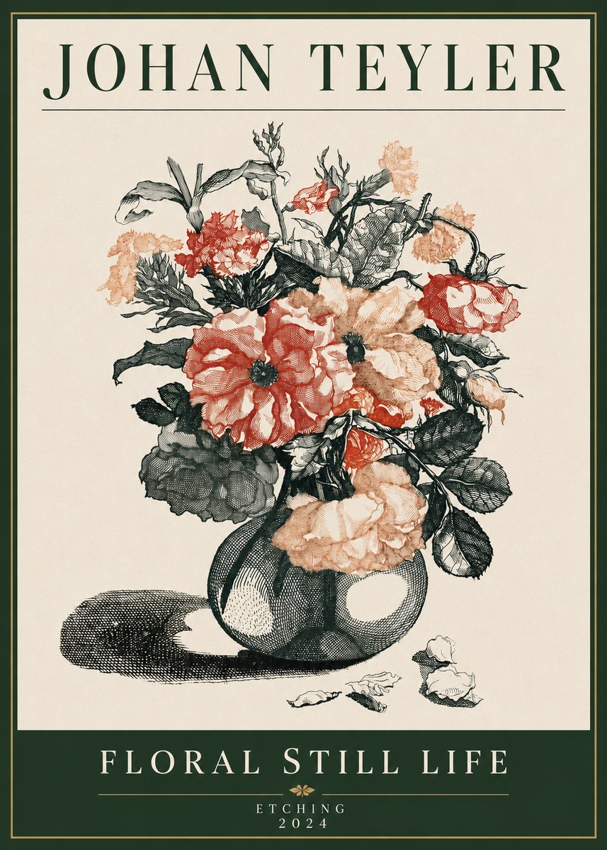 Johan Teyler Floral Still Life I No4 - Affiche