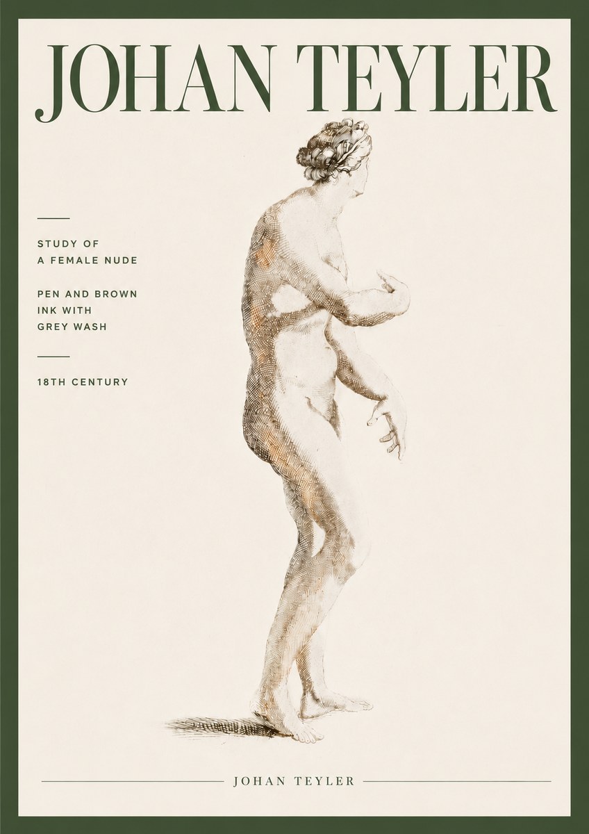 Johan Teyler Study of a Female Nude No4 - Affiche