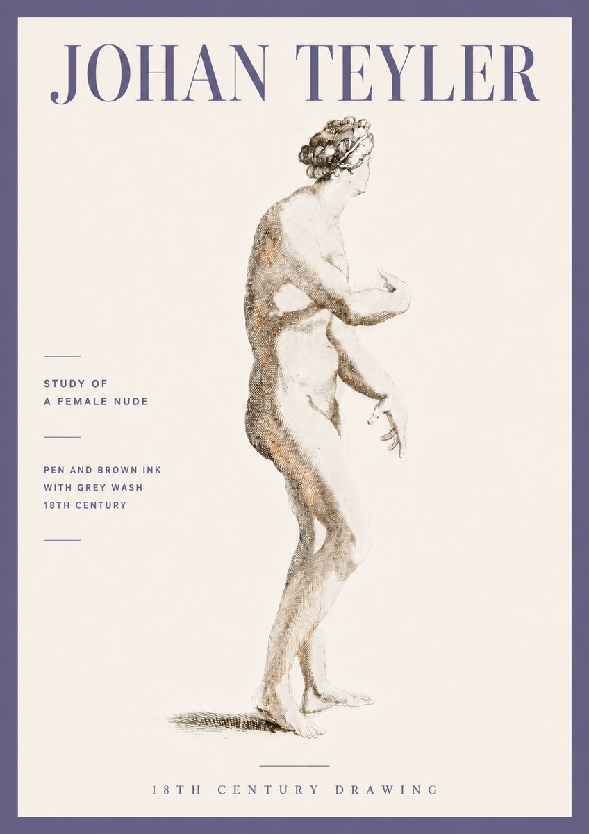 Johan Teyler Study of a Female Nude No6 - Affiche