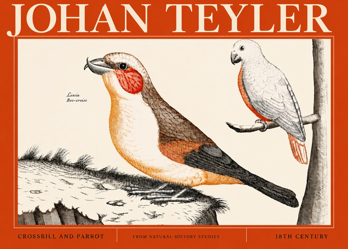 Johan Teyler Crossbill and Parrot No4 - Affiche