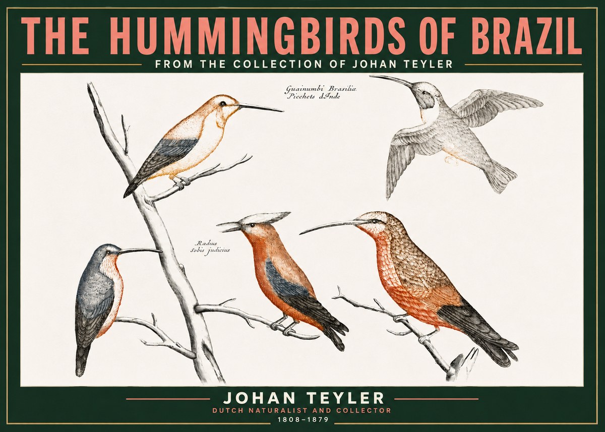 Johan Teyler The Hummingbirds of Brazil from the Collection of Johan Teyler No2 - Affiche