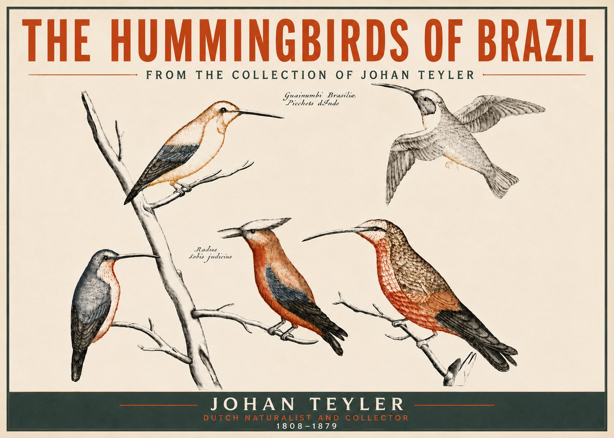 Johan Teyler The Hummingbirds of Brazil from the Collection of Johan Teyler No5 - Affiche