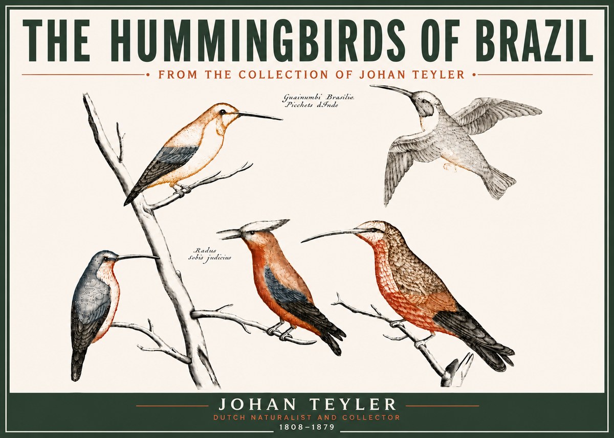 Johan Teyler The Hummingbirds of Brazil from the Collection of Johan Teyler No6 - Affiche