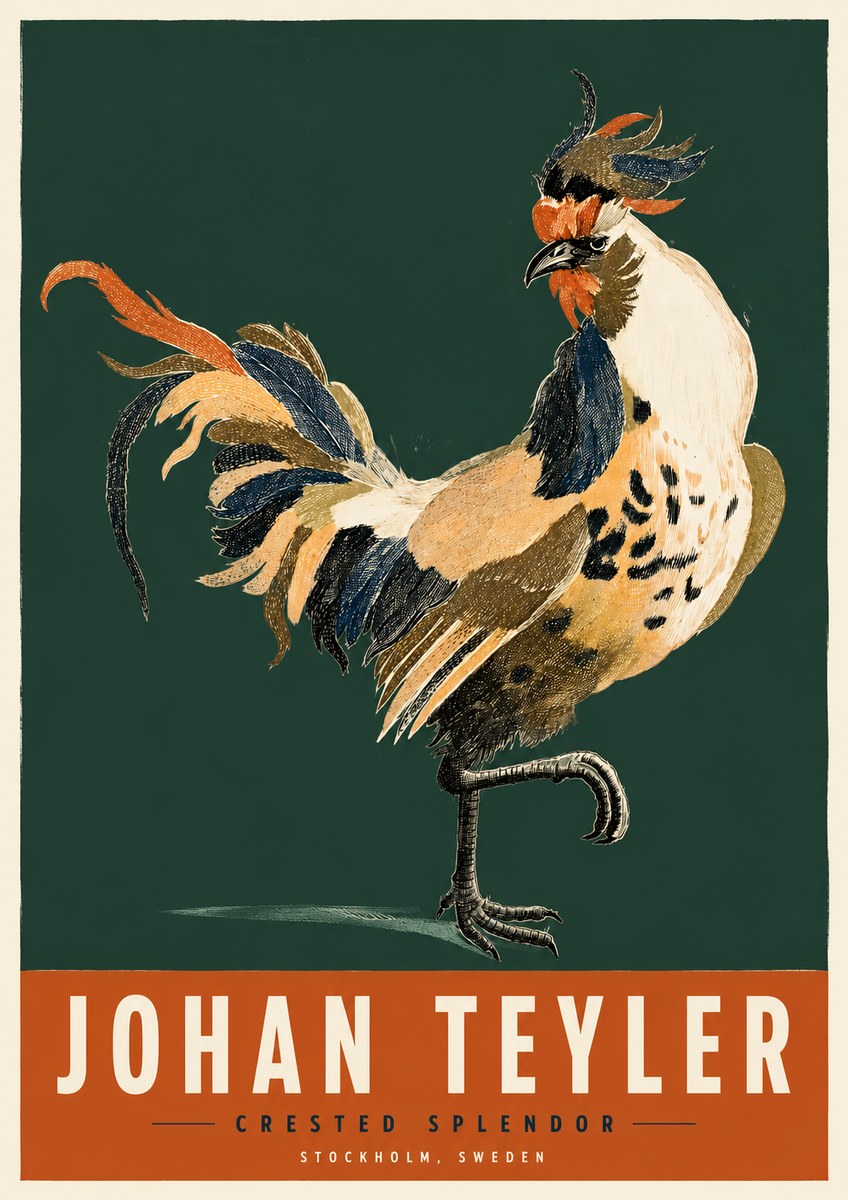 Johan Teyler Crested Splendor No2 - Affiche