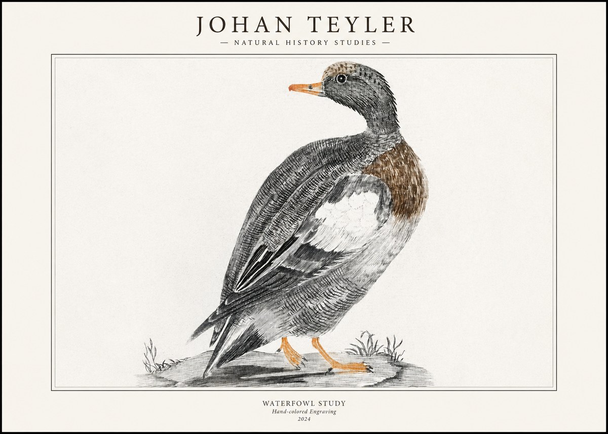 Johan Teyler Waterfowl Study No1 - Affiche