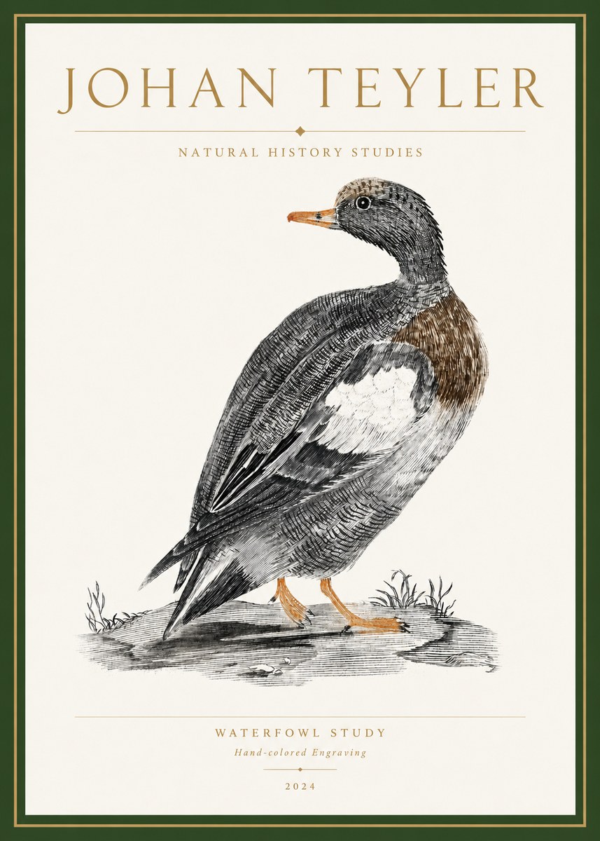 Johan Teyler Waterfowl Study No3 - Affiche