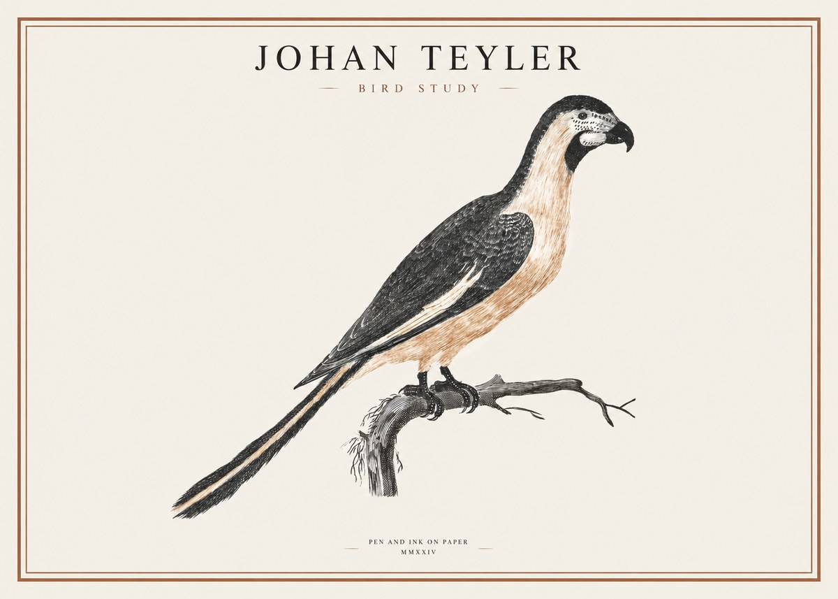 Johan Teyler Bird Study I No1 - Affiche