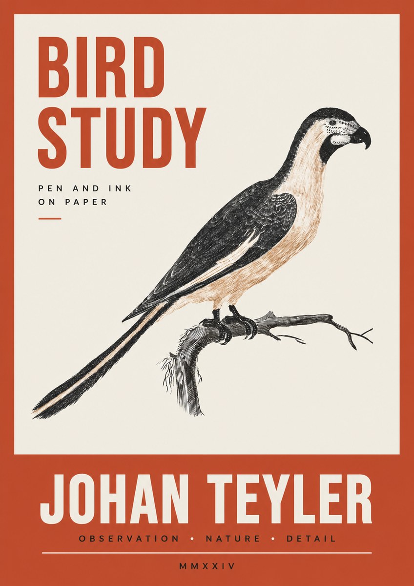 Johan Teyler Bird Study I No3 - Affiche