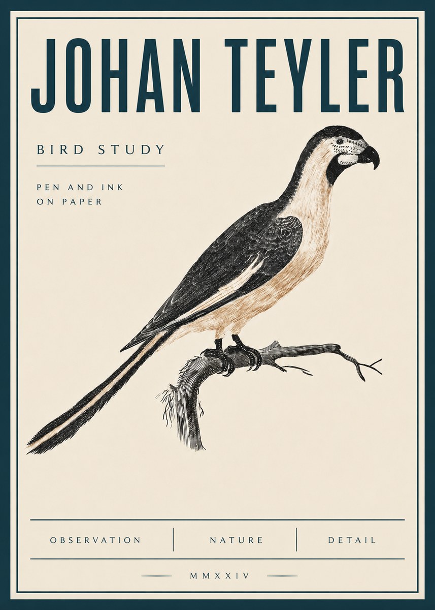 Johan Teyler Bird Study I No4 - Affiche