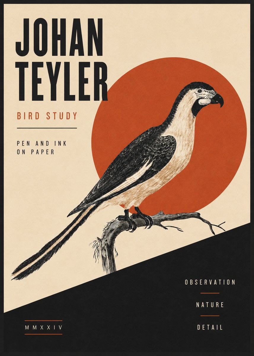 Johan Teyler Bird Study I No5 - Affiche