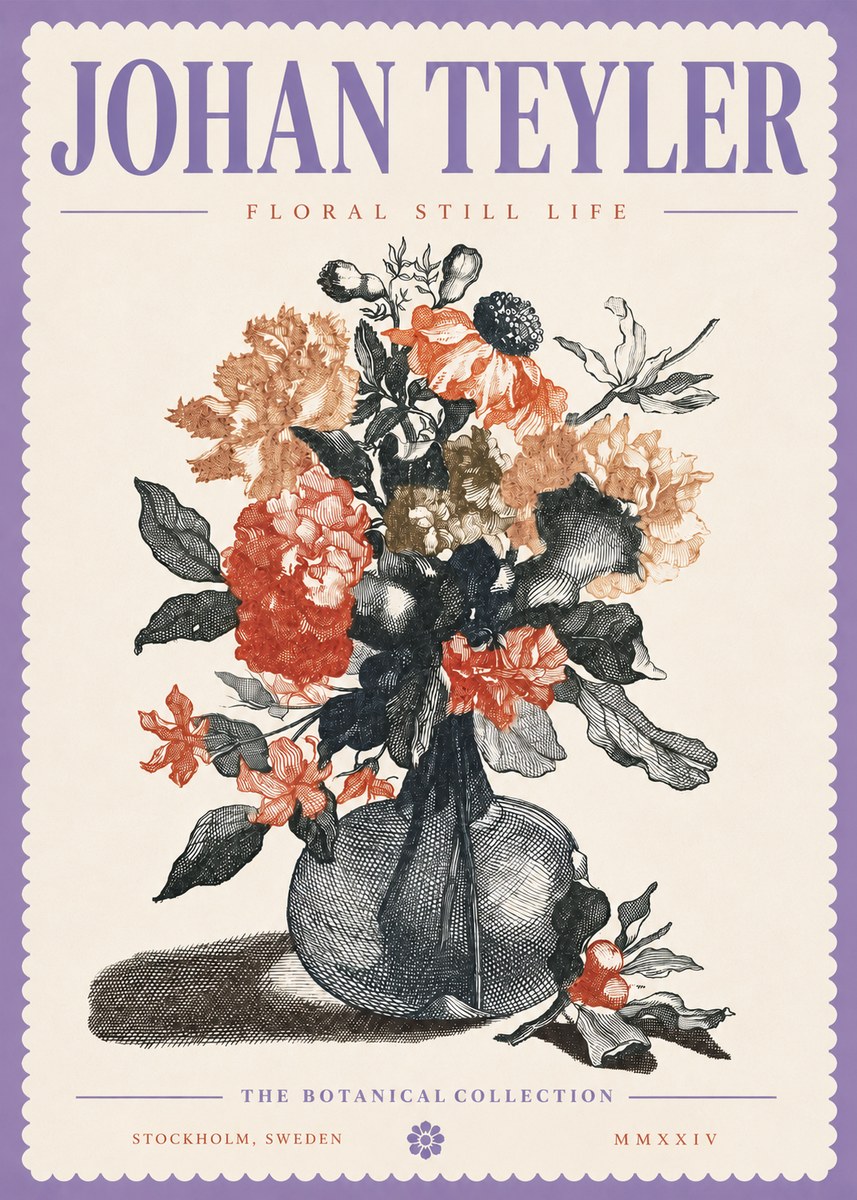 Johan Teyler Floral Still Life II No4 - Affiche
