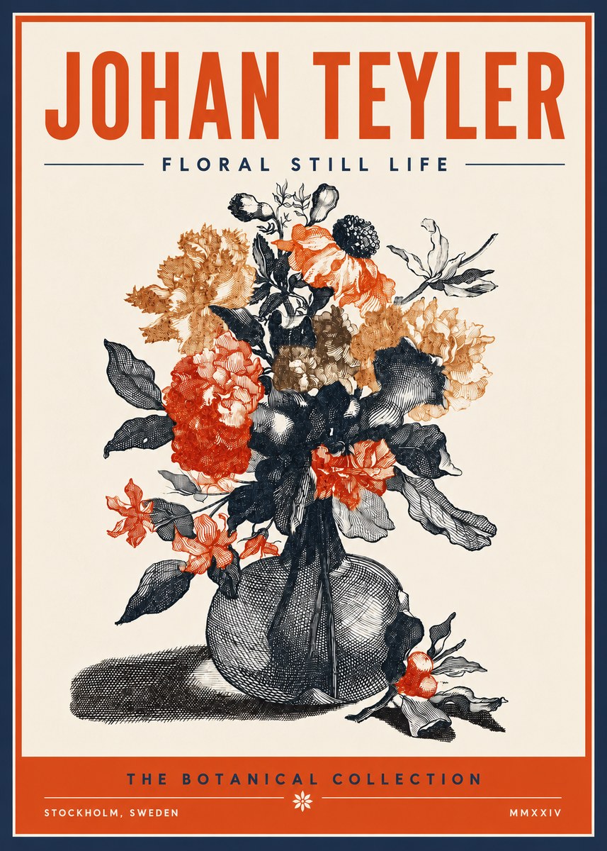Johan Teyler Floral Still Life II No6 - Affiche