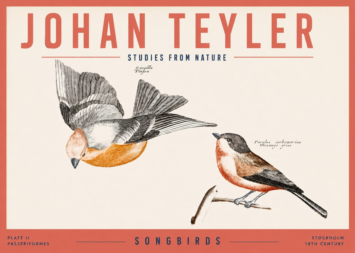 Johan Teyler Songbirds - Plate Ii No3 - Affiche