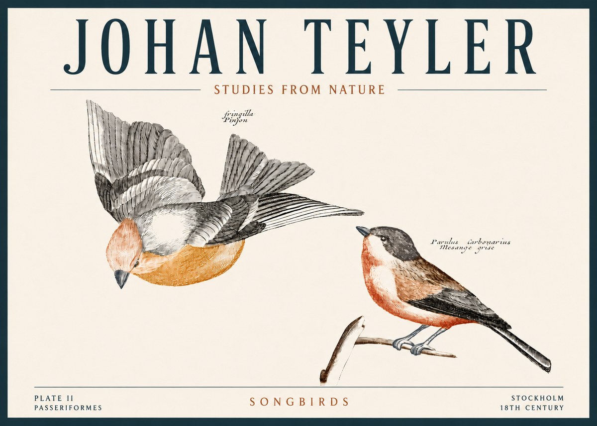 Johan Teyler Songbirds - Plate Ii No4 - Affiche