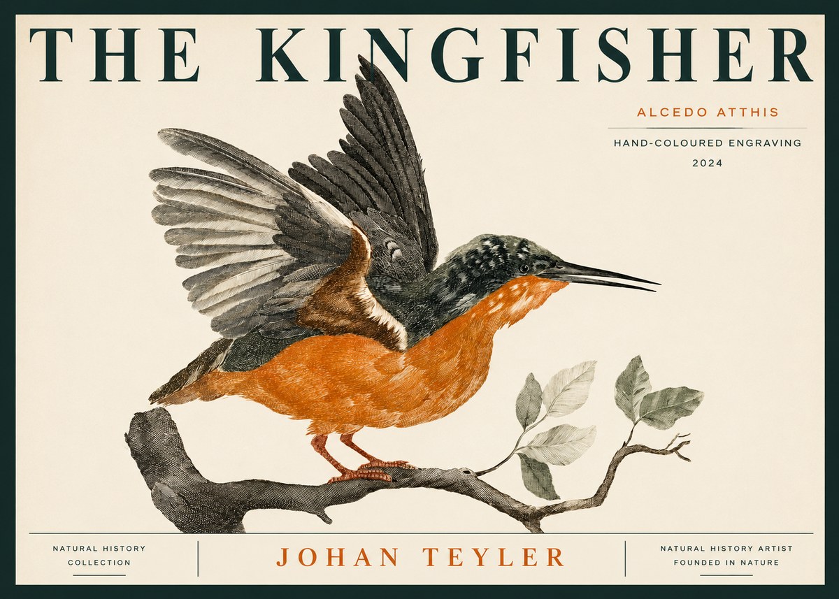 Johan Teyler Kingfisher No5 - Affiche
