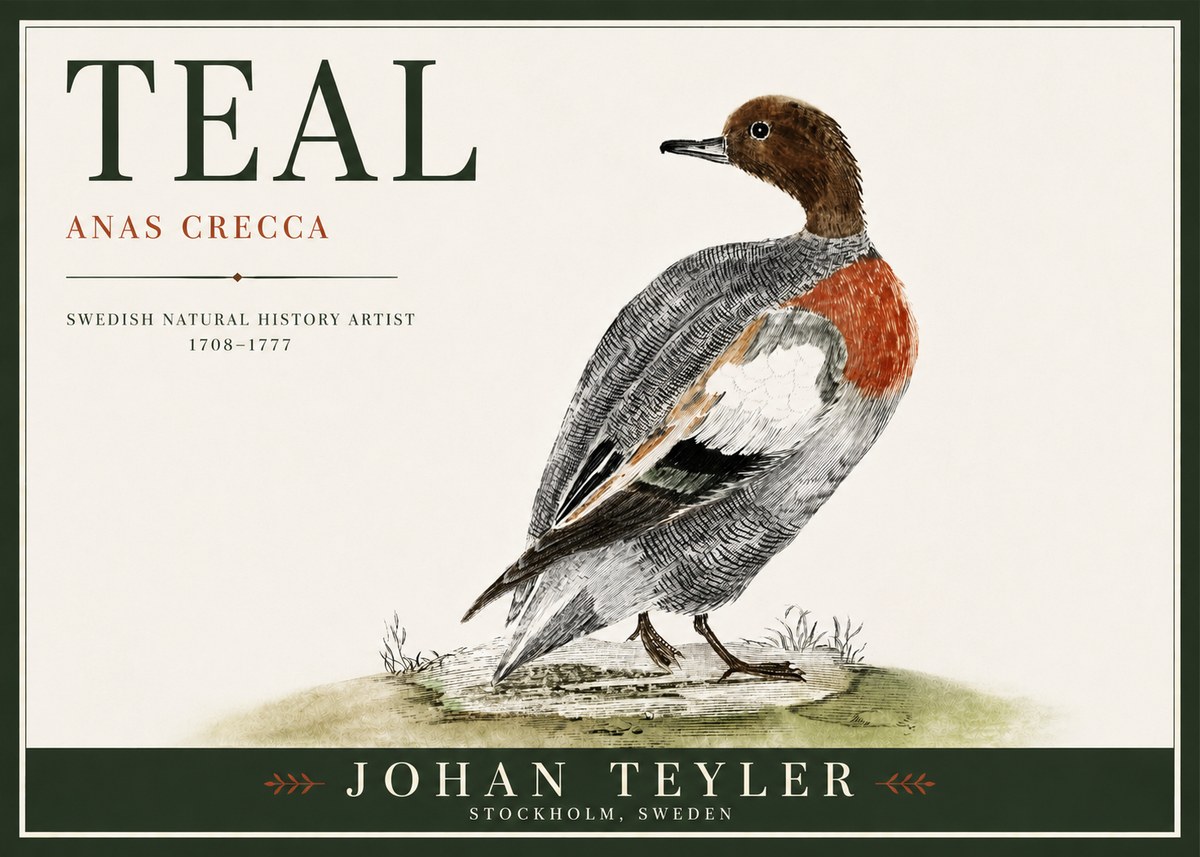 Johan Teyler Teal No4 - Affiche