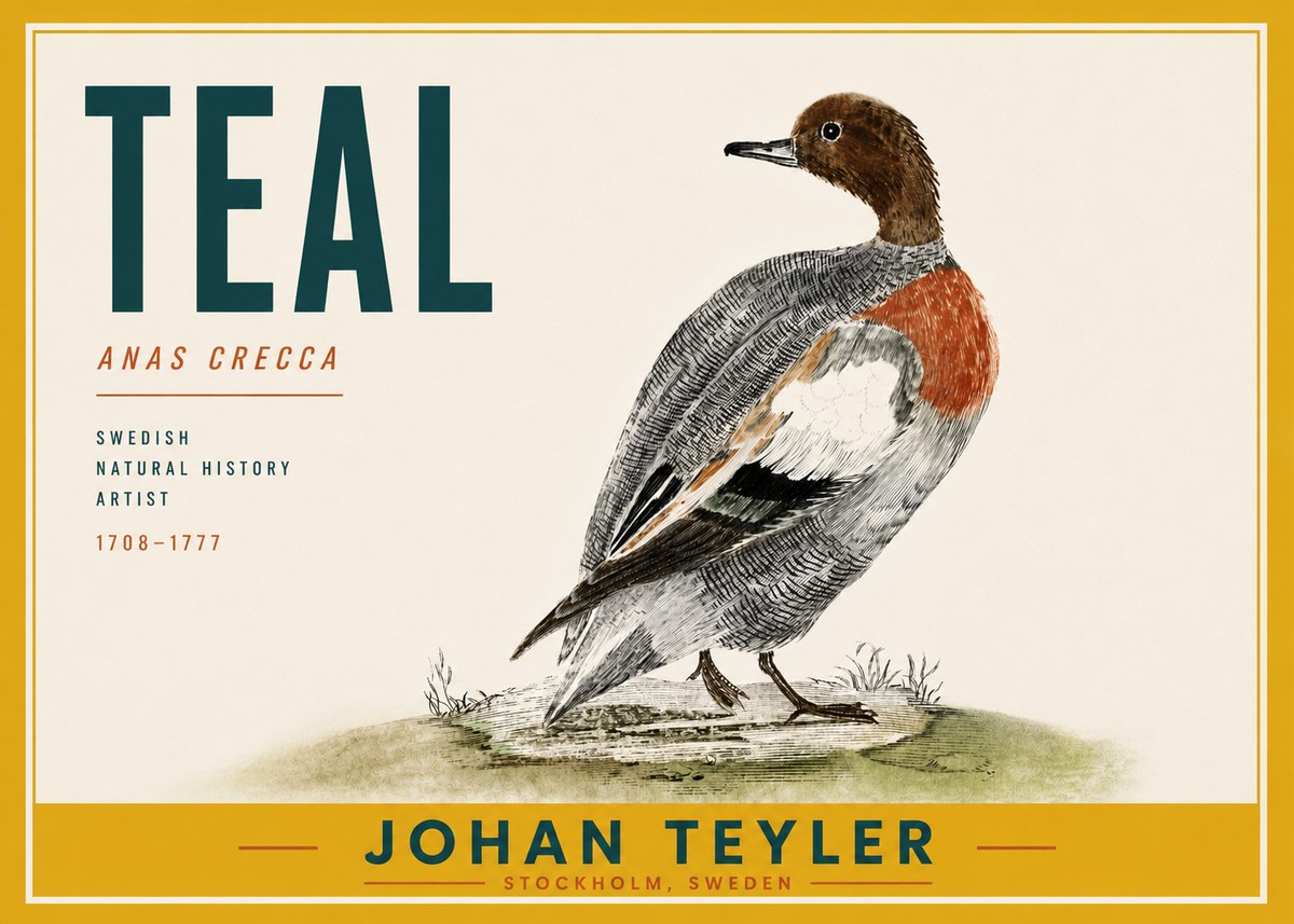 Johan Teyler Teal No6 - Affiche