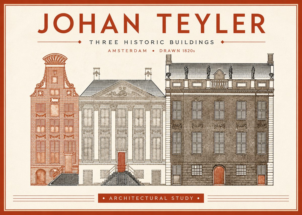 Johan Teyler Three Historic Buildings No4 - Affiche