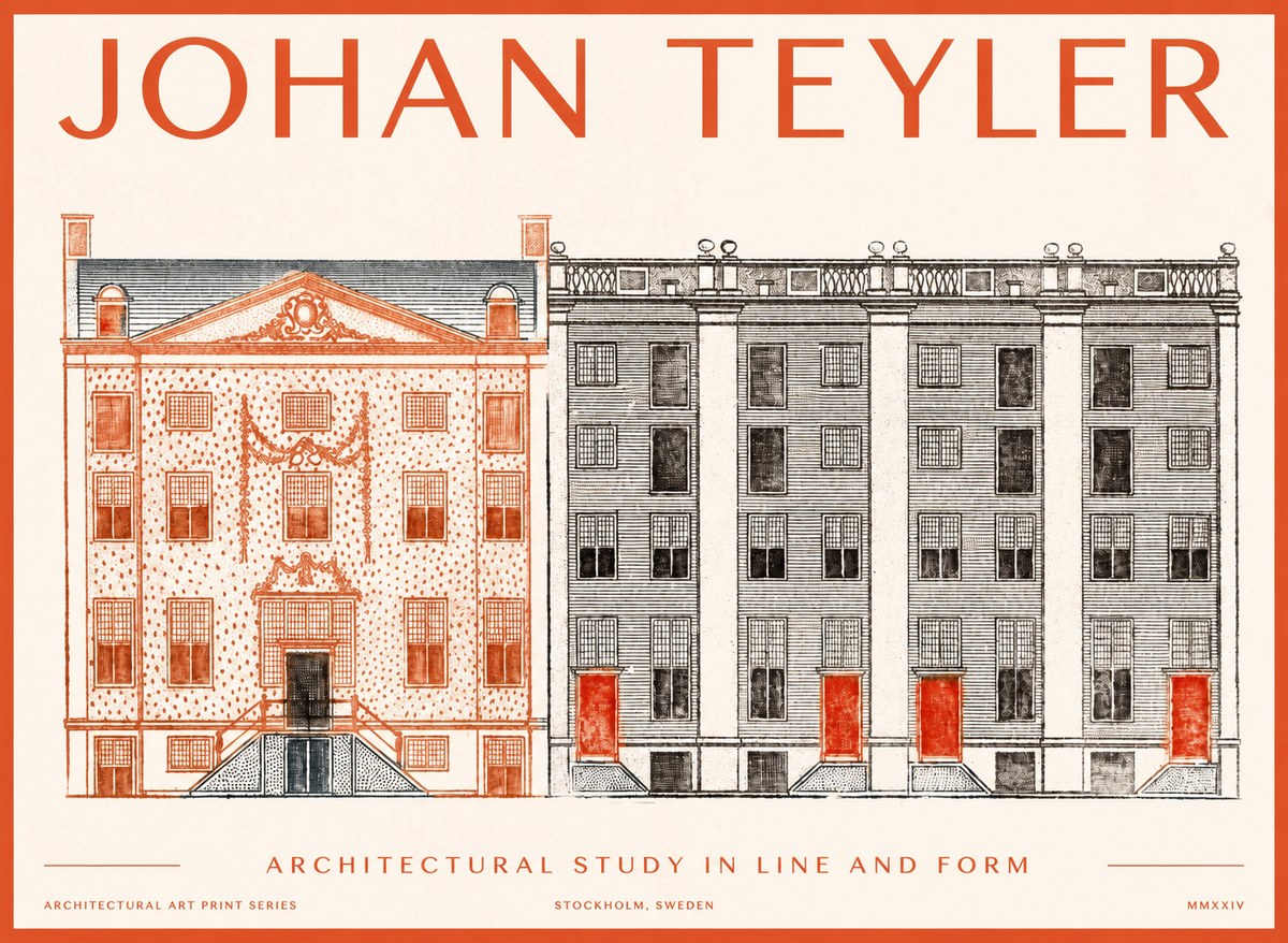 Johan Teyler Architectural Study in Line and Form No1 - Affiche