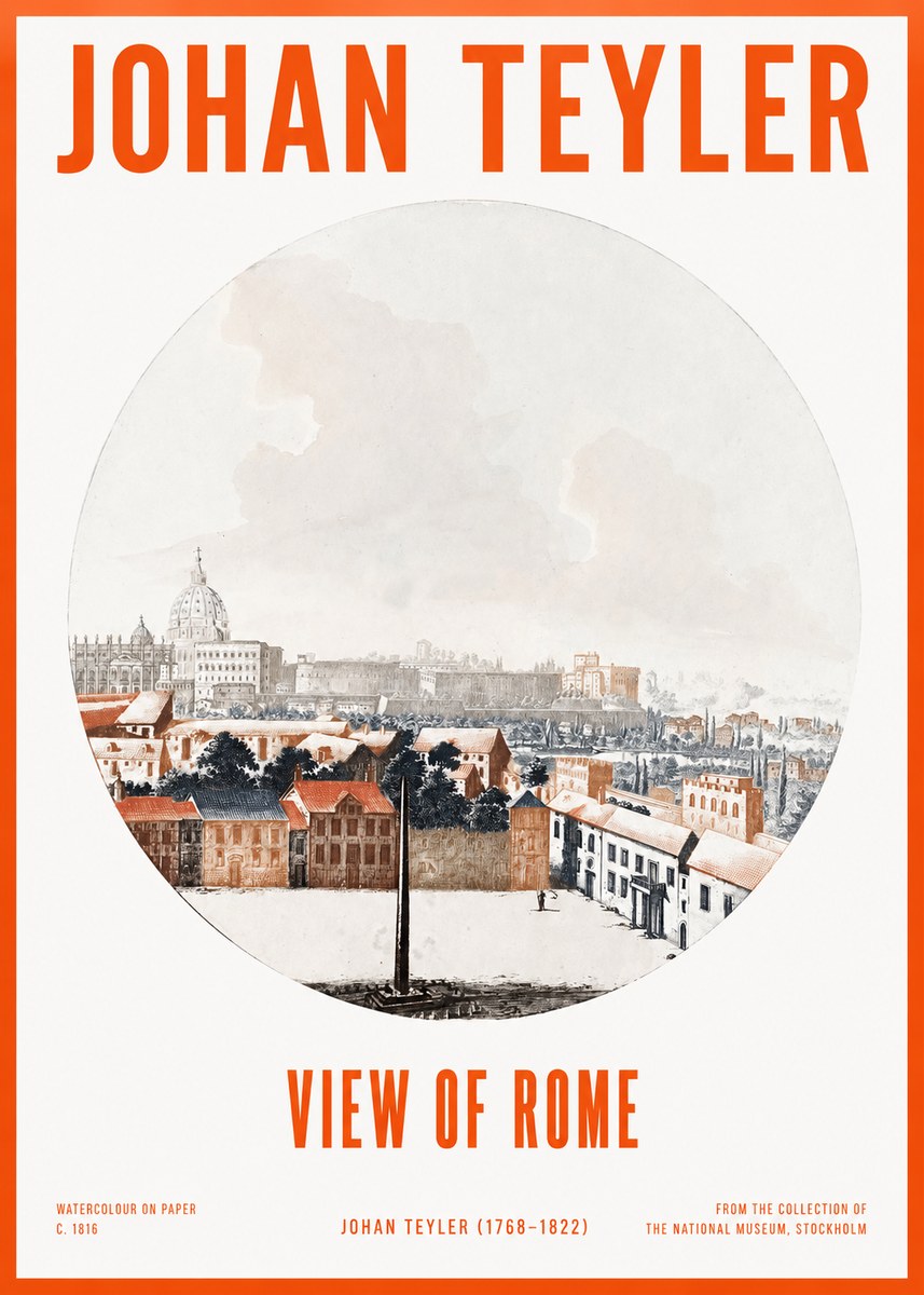 Johan Teyler View of Rome No2 - Affiche