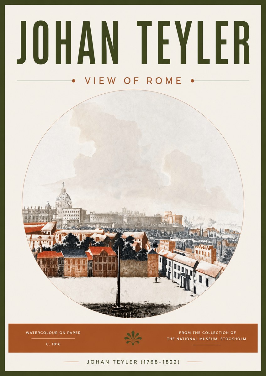 Johan Teyler View of Rome No4 - Affiche