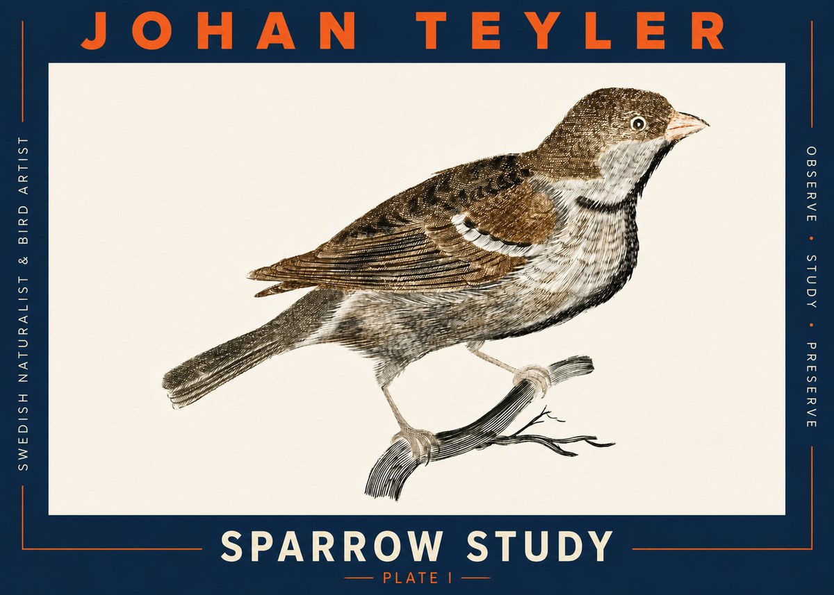Johan Teyler Sparrow Study No3 - Affiche