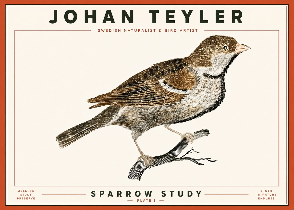 Johan Teyler Sparrow Study No4 - Affiche