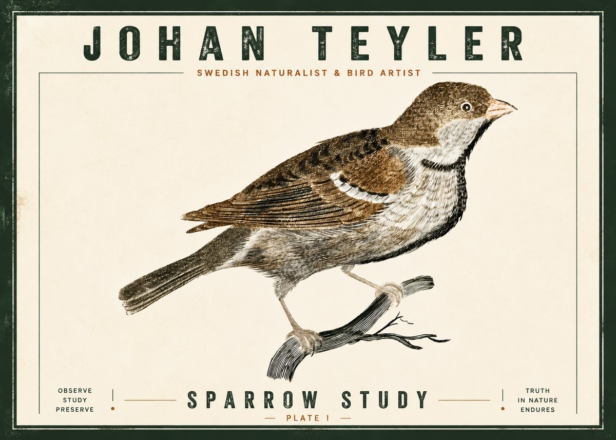 Johan Teyler Sparrow Study No5 - Affiche