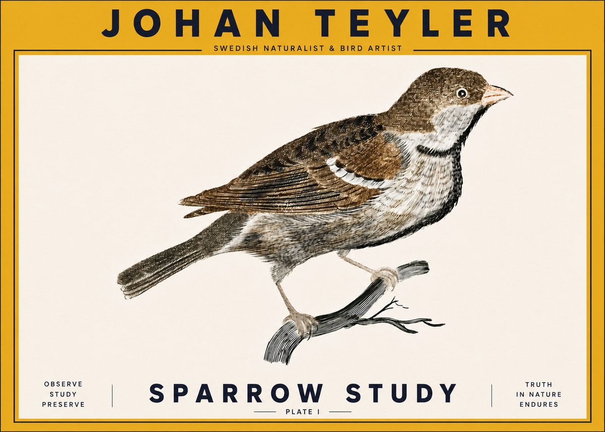 Johan Teyler Sparrow Study No6 - Affiche