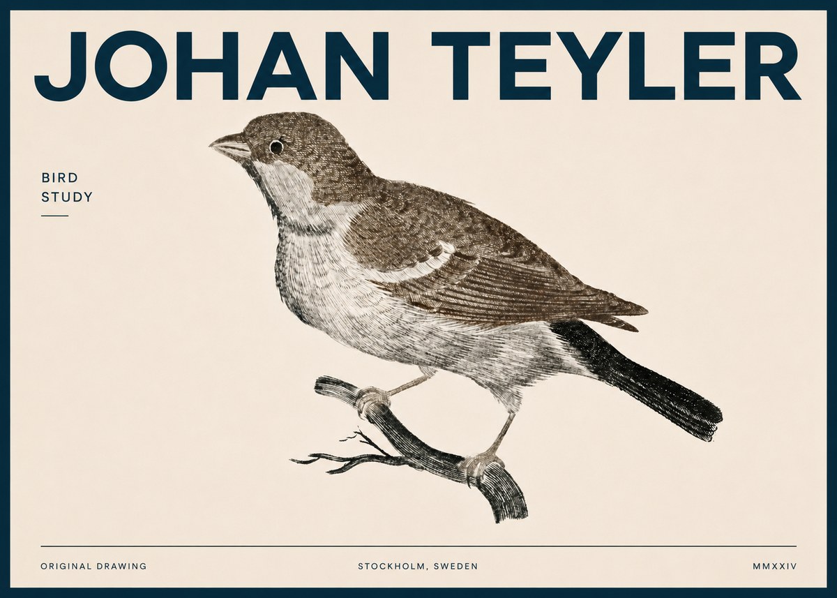 Johan Teyler Bird Study II No4 - Affiche