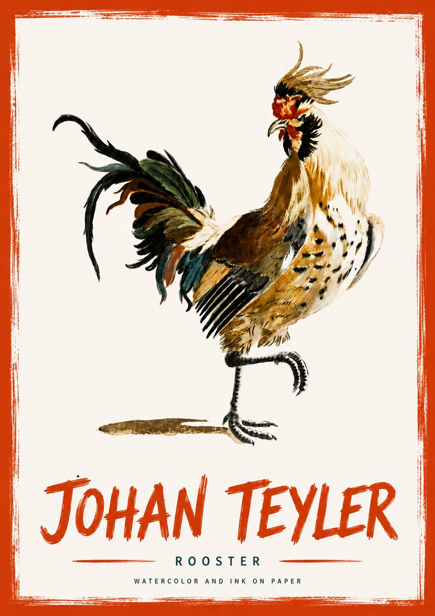 Johan Teyler Rooster No4 - Affiche