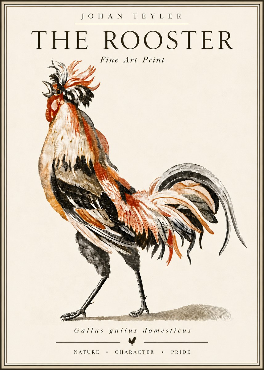 Johan Teyler The Rooster No6 - Affiche