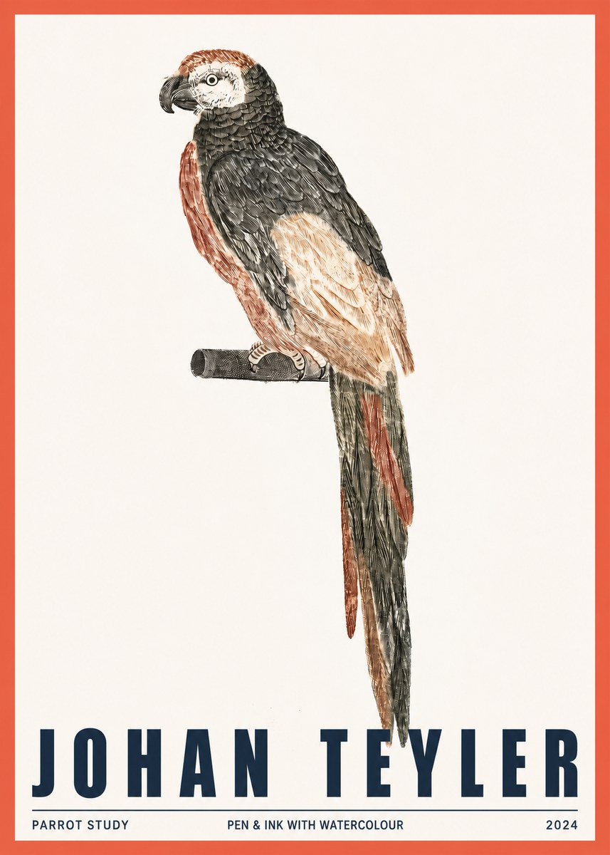 Johan Teyler Parrot Study II No2 - Affiche