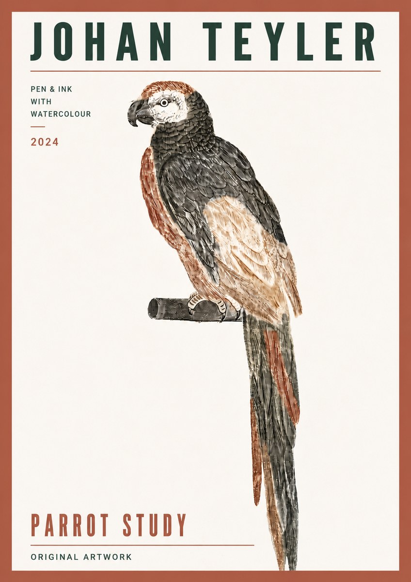 Johan Teyler Parrot Study II No6 - Affiche