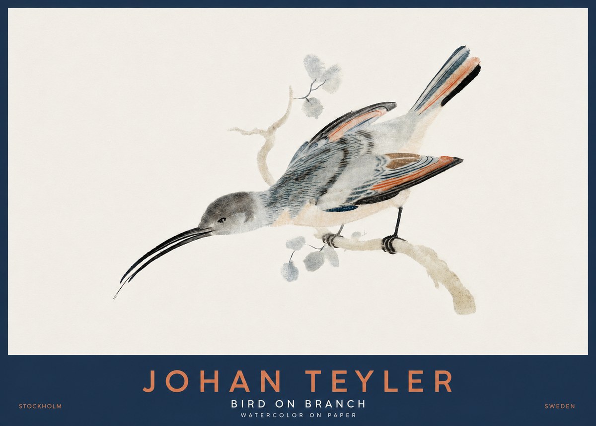 Johan Teyler Bird on Branch I No2 - Affiche