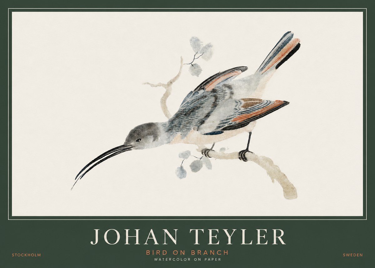 Johan Teyler Bird on Branch I No3 - Affiche