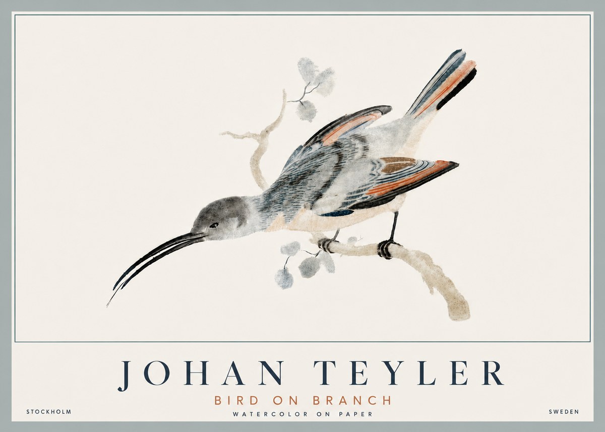 Johan Teyler Bird on Branch I No6 - Affiche