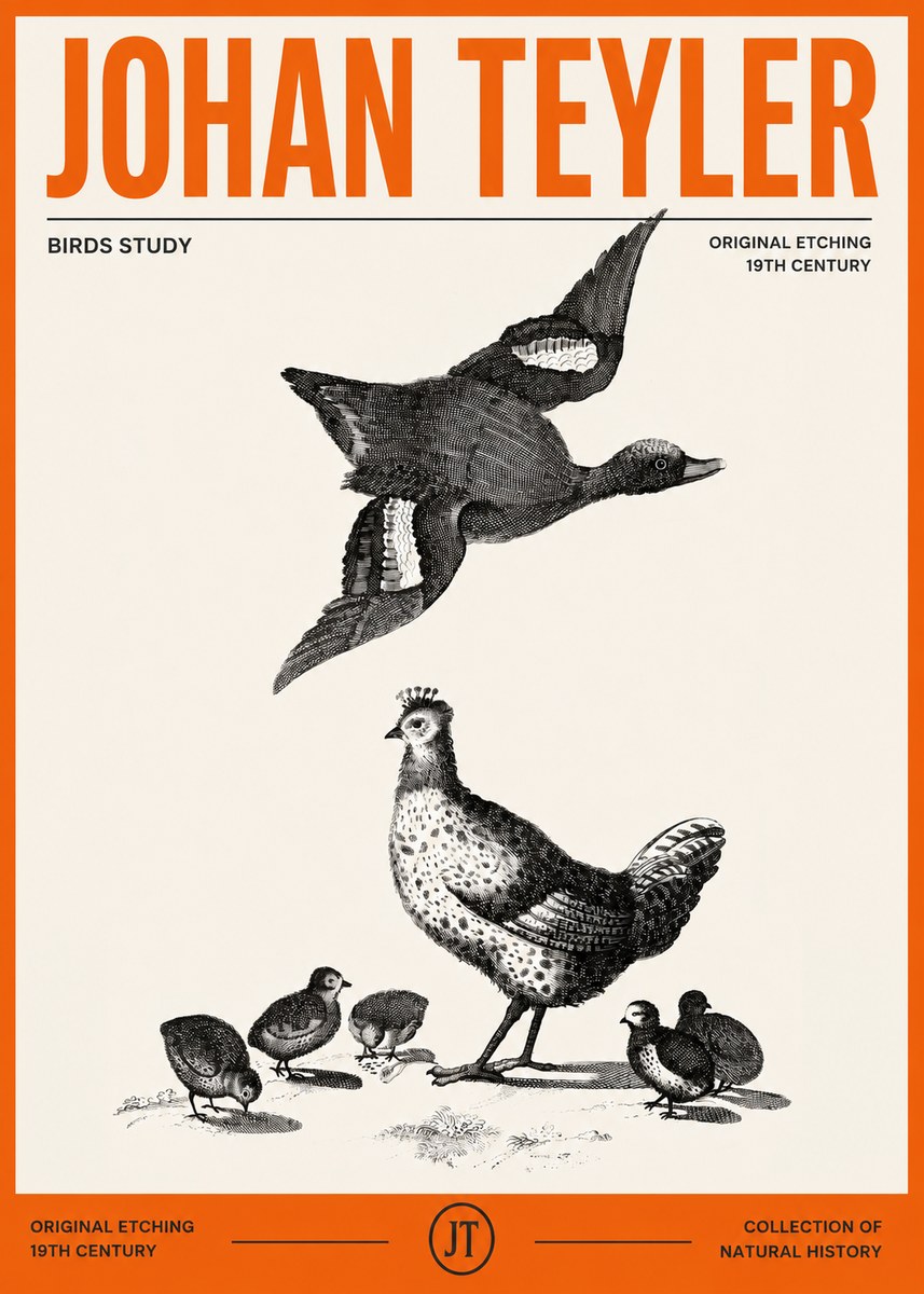 Johan Teyler Birds Study No2 - Affiche