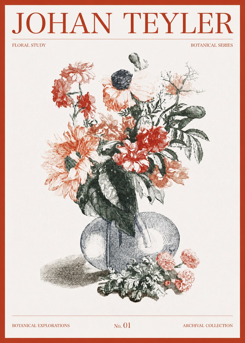 Johan Teyler Floral Study No1 - Affiche