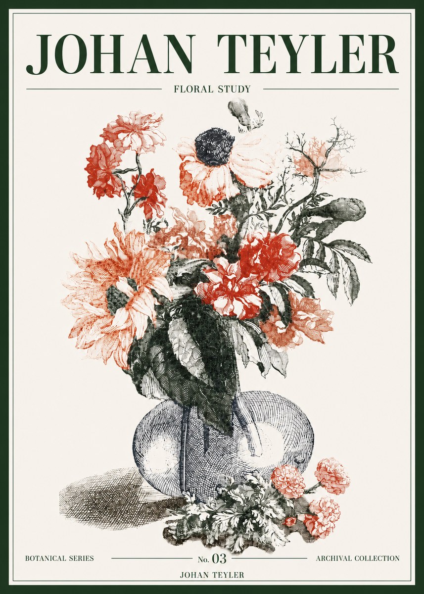 Johan Teyler Floral Study No3 - Affiche