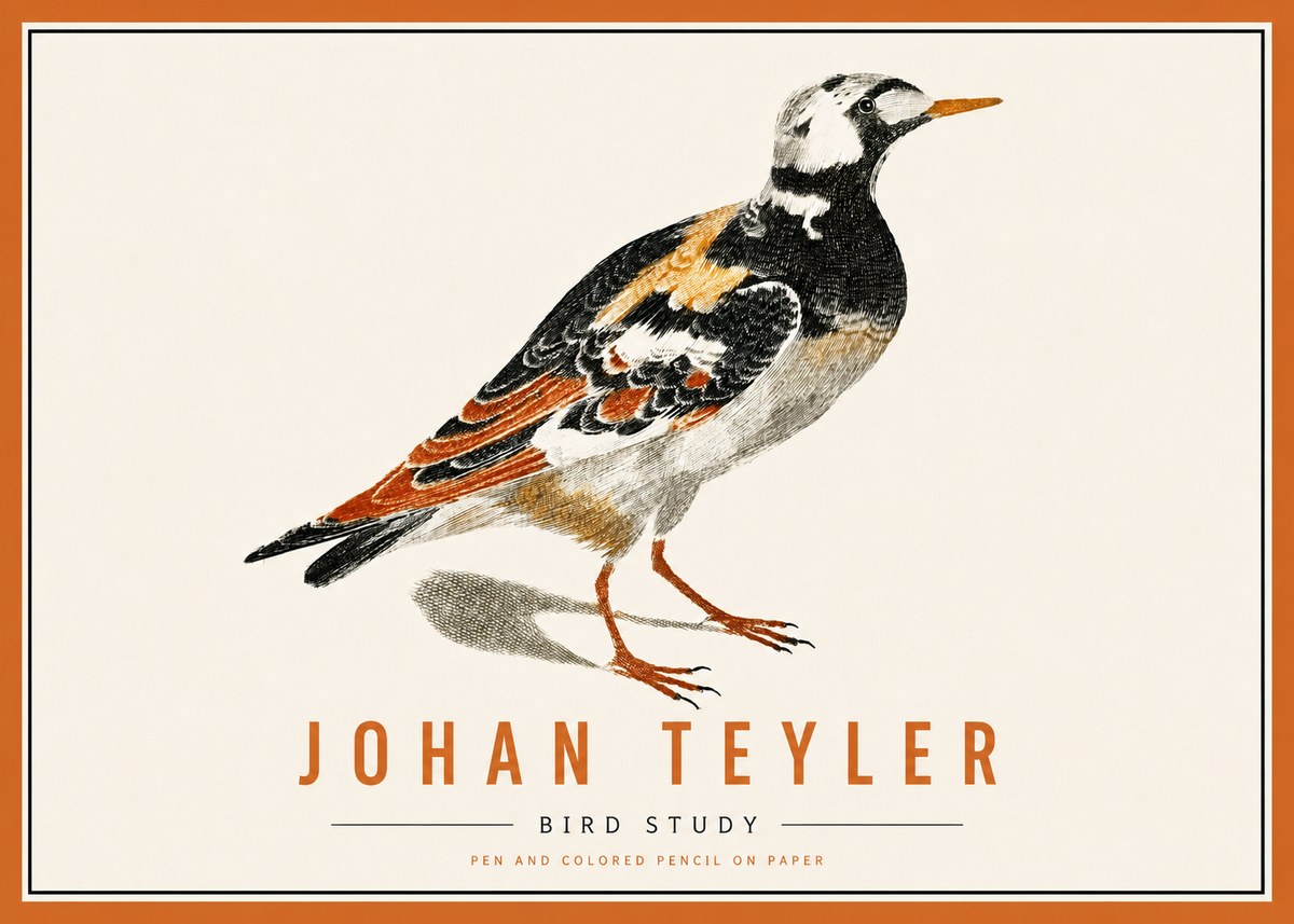 Johan Teyler Bird Study IV No5 - Affiche