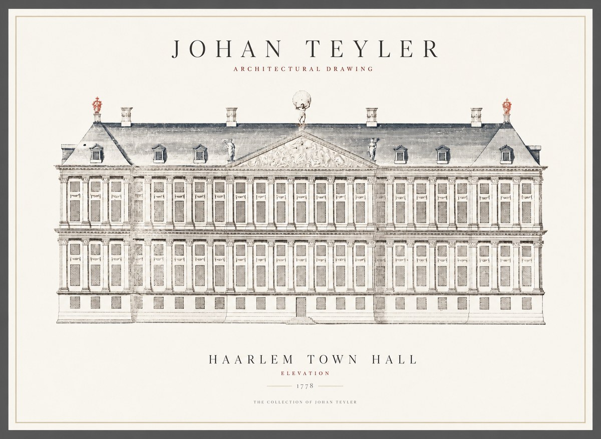 Johan Teyler Haarlem Town Hall - Elevation - 1778 No1 - Affiche