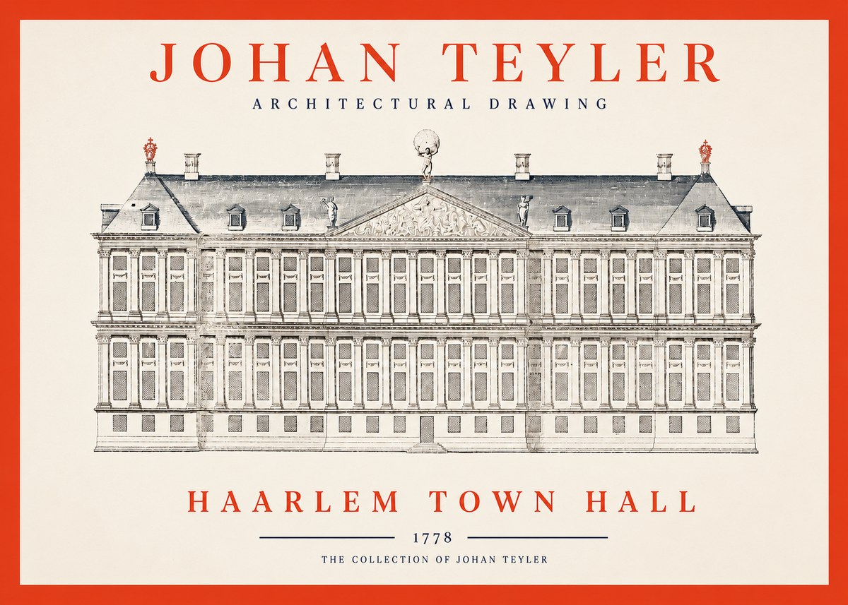 Johan Teyler Haarlem Town Hall - Elevation - 1778 No2 - Affiche