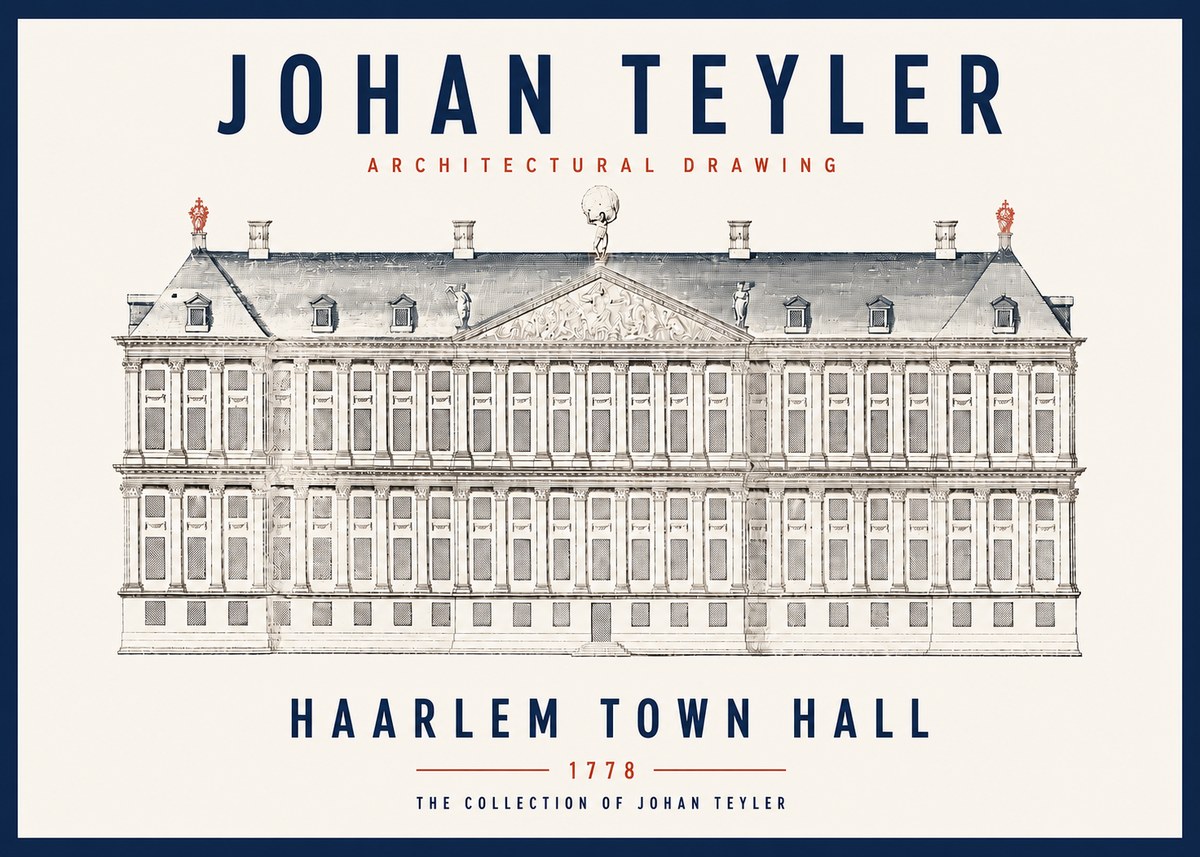 Johan Teyler Haarlem Town Hall - Elevation - 1778 No3 - Affiche