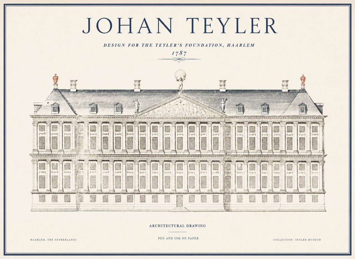 Johan Teyler Haarlem Town Hall - Elevation - 1778 No5 - Affiche